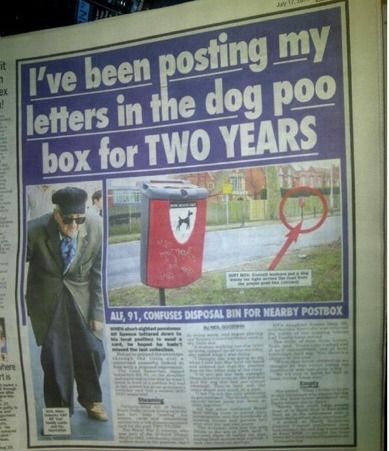 I've been posting my letters in the dog poo box for TWO YEARS