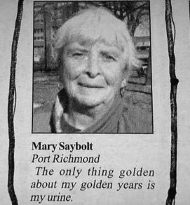 The only thing golden about my golden years is my urine.