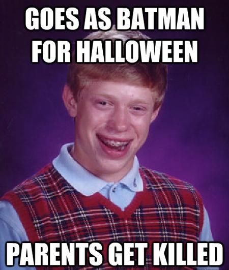 GOES AS BATMAN FOR HALLOWEEN PARENTS GET KILLED