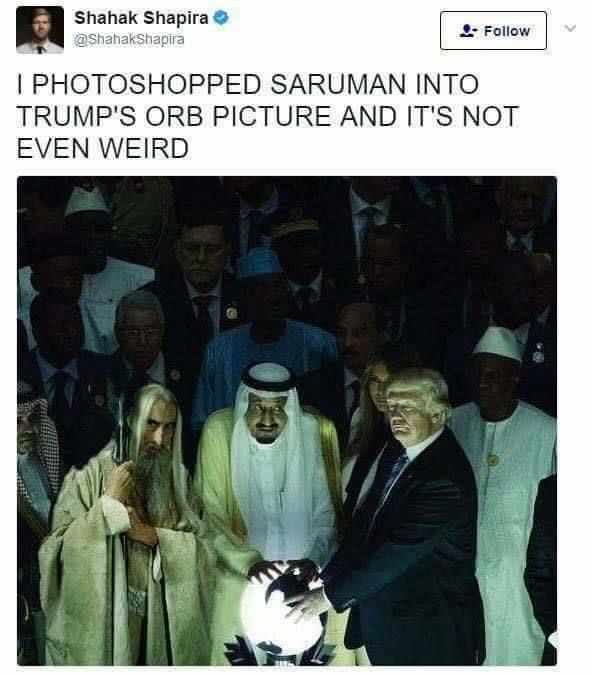 I PHOTOSHOPPED SARUMAN INTO TRUMP'S ORB PICTURE AND IT'S NOT EVEN WEIRD