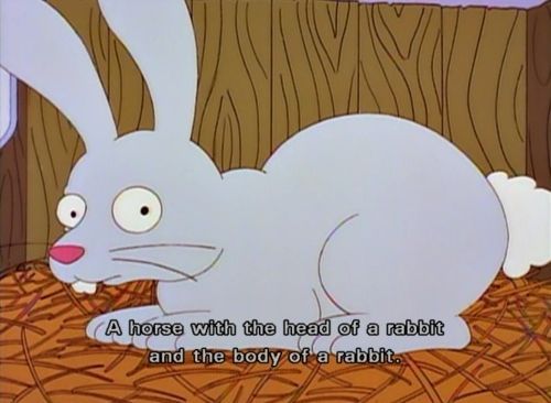 A horse with the head of a rabbit and the body of a rabbit.