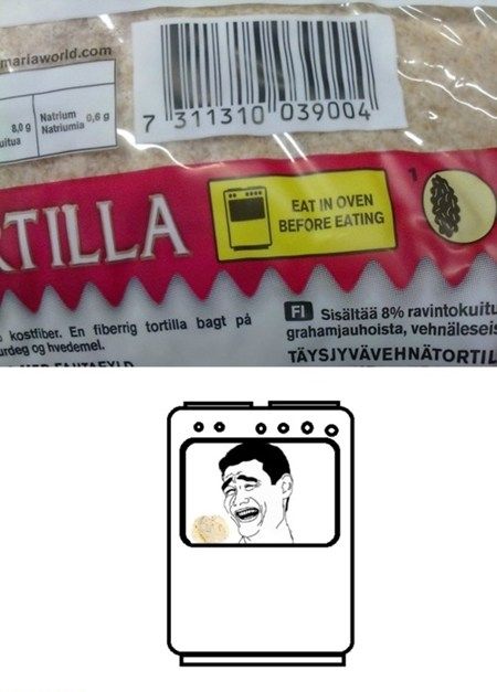 EAT IN OVEN BEFORE EATING