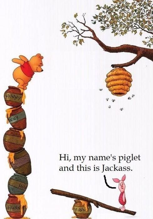 Hi, my name's piglet and this is Jackass.