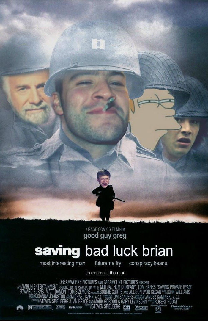 A RAGE COMICS FILM good guy greg saving bad luck brian most interesting man futurama fry conspiracy keanu