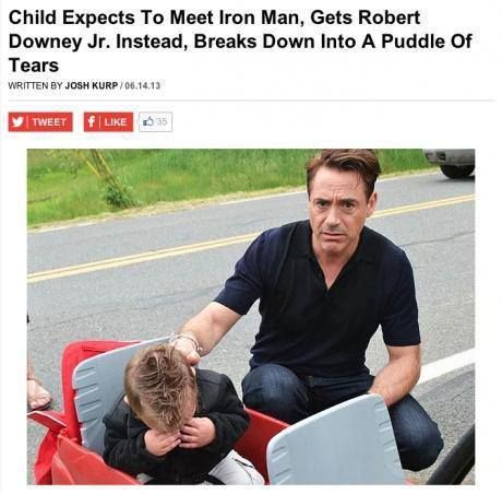 Child Expects To Meet Iron Man, Gets Robert Downey Jr. Instead, Breaks Down Into A Puddle Of Tears