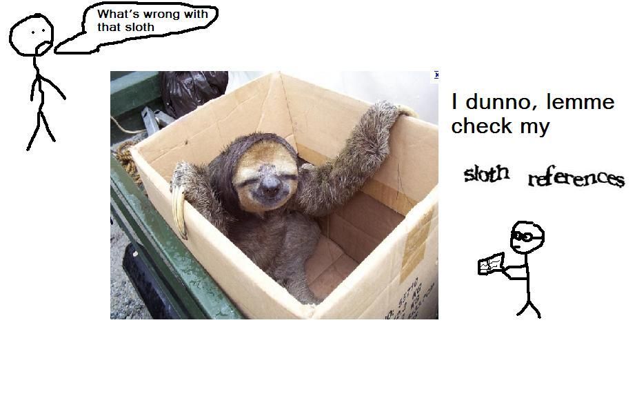What's wrong with that sloth I dunno, lemme check my sloth references