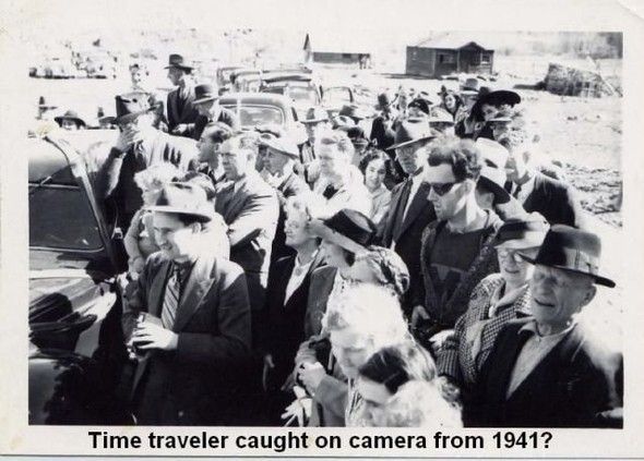 Time traveler caught on camera from 1941?