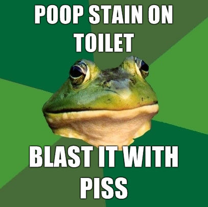 POOP STAIN ON TOILET BLAST IT WITH PISS