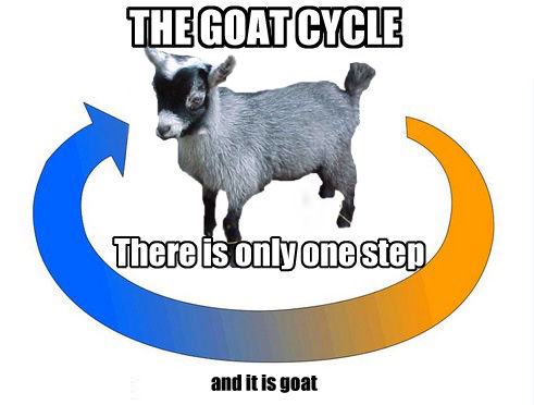 THE GOAT CYCLE There is only one step and it is goat