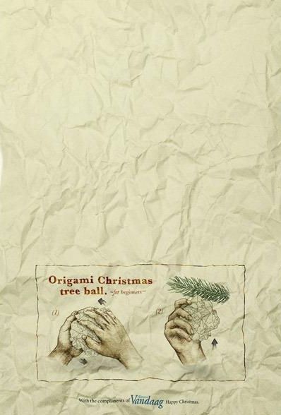 Origami Christmas tree ball.