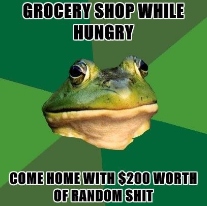 GROCERY SHOP WHILE HUNGRY COME HOME WITH $200 WORTH OF RANDOM SHIT