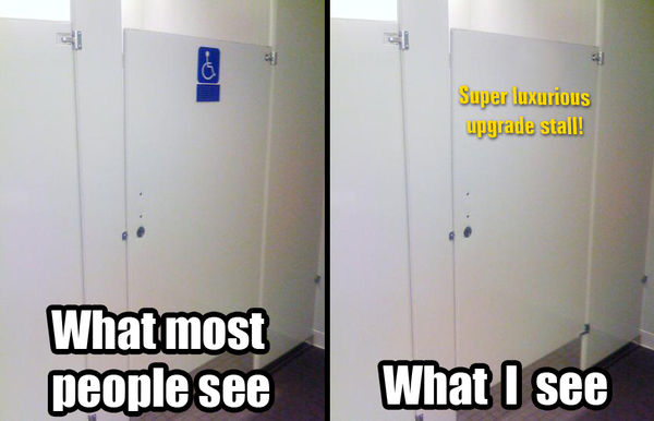 What most people see What I see Super luxurious upgrade stall!