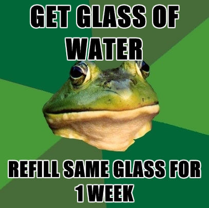 GET GLASS OF WATER REFILL SAME GLASS FOR 1 WEEK