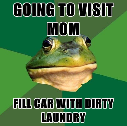 GOING TO VISIT MOM FILL CAR WITH DIRTY LAUNDRY