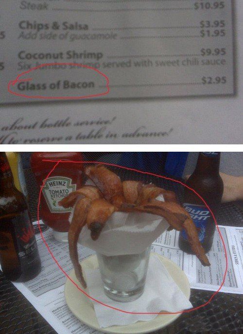 Glass of Bacon ......................... $2.95