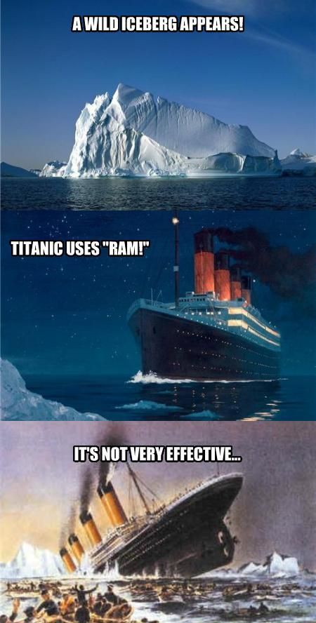 A WILD ICEBERG APPEARS! TITANIC USES 'RAM!' IT'S NOT VERY EFFECTIVE...