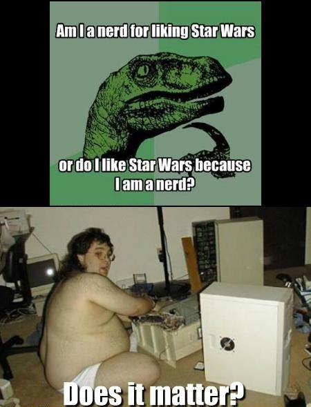 Am I a nerd for liking Star Wars or do I like Star Wars because I am a nerd? Does it matter?