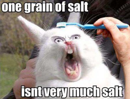 one grain of salt isnt very much salt