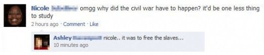 omgg why did the civil war have to happen? it'd be one less thing to study nicole.. it was to free the slaves...