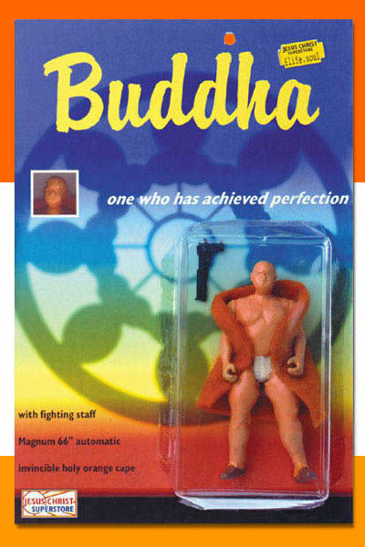 Buddha one who has achieved perfection with fighting staff Magnum 66" automatic invincible holy orange cape