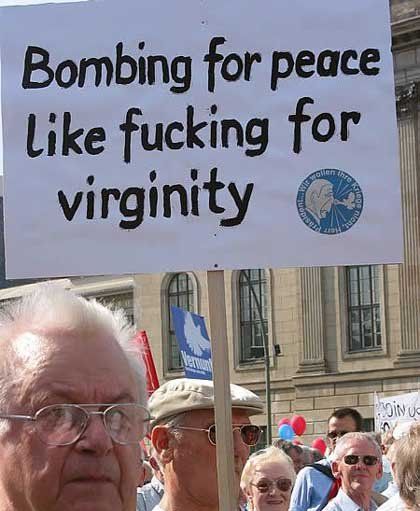 Bombing for peace like f✡✝king for virginity