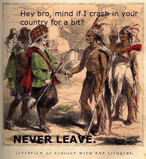 Hey bro, mind if I crash in your country for a bit? NEVER LEAVE.