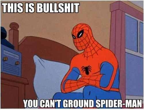 THIS IS BULLSHIT YOU CAN'T GROUND SPIDER-MAN