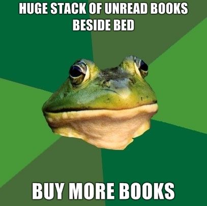 HUGE STACK OF UNREAD BOOKS BESIDE BED BUY MORE BOOKS