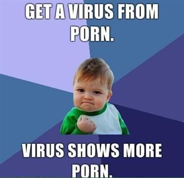 GET A VIRUS FROM PORN. VIRUS SHOWS MORE PORN.