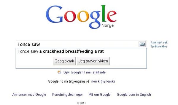 i once saw
 i once saw a crackhead breastfeeding a rat