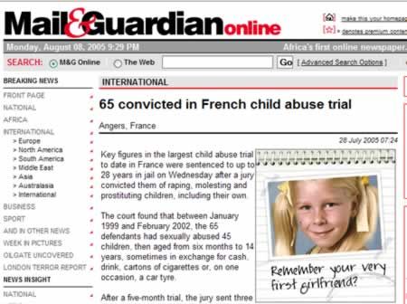 65 convicted in French child abuse trial Remember your very first girlfriend?