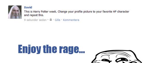 This is Harry Potter week. Change your profile picture to your favorite HP character and repost this. Enjoy the rage...