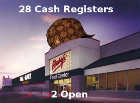 28 Cash Registers
 2 Open