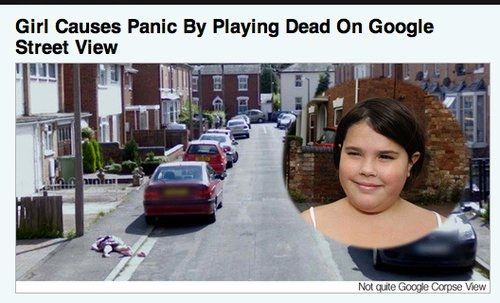Girl Causes Panic By Playing Dead On Google Street View