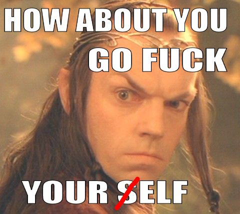 HOW ABOUT YOU GO F✡✞K YOUR ELF