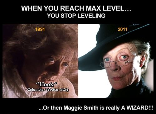WHEN YOU REACH MAX LEVEL...
 YOU STOP LEVELING
 1991 | 2011
 ... Or then Maggie Smith is really A WIZARD!!!