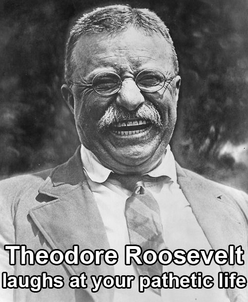 Theodore Roosevelt laughs at your pathetic life