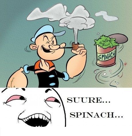 SPINACH
 SUURE... SPINACH...