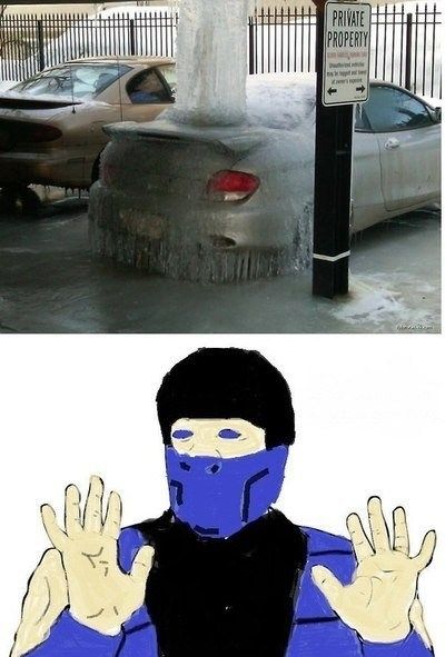 frozen car sub zero