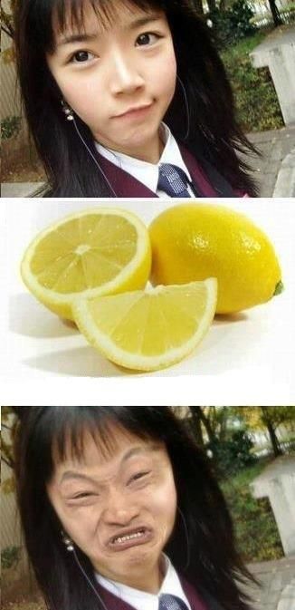 asian girl plus lemon equals impossibru