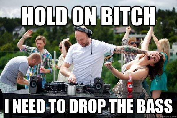 HOLD ON YOUNG LADY I NEED TO DROP THE BASS
