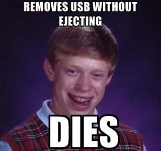 REMOVES USB WITHOUT EJECTING DIES