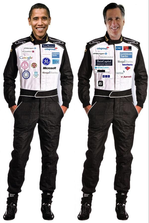 obama romney costumes with sponsors logos