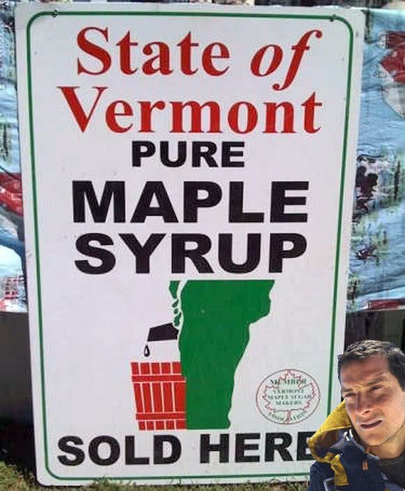 State of Vermont
 PURE MAPLE SYRUP
 SOLD HERE