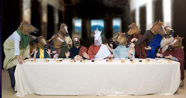 the last supper with horses