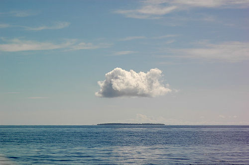 cloud over a lonely island