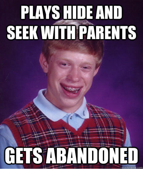 PLAYS HIDE AND SEEK WITH PARENTS GETS ABANDONED