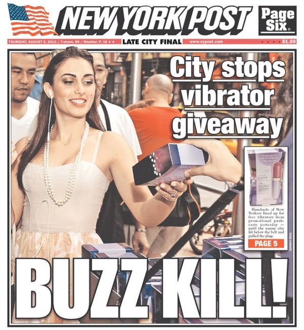 City stops vibrator giveaway
 BUZZ KILL!
