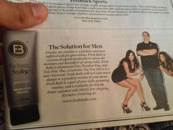 So fresh. So dry. The Solution for Men Finally, the solution to a problem men have suffered with for generations. Fresh Balls is a cream designed specifically to relieve the moisture and discomfort of sweaty balls.