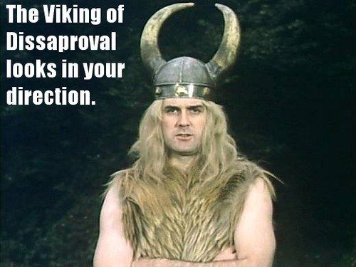 The Viking of Disapproval looks in your direction.